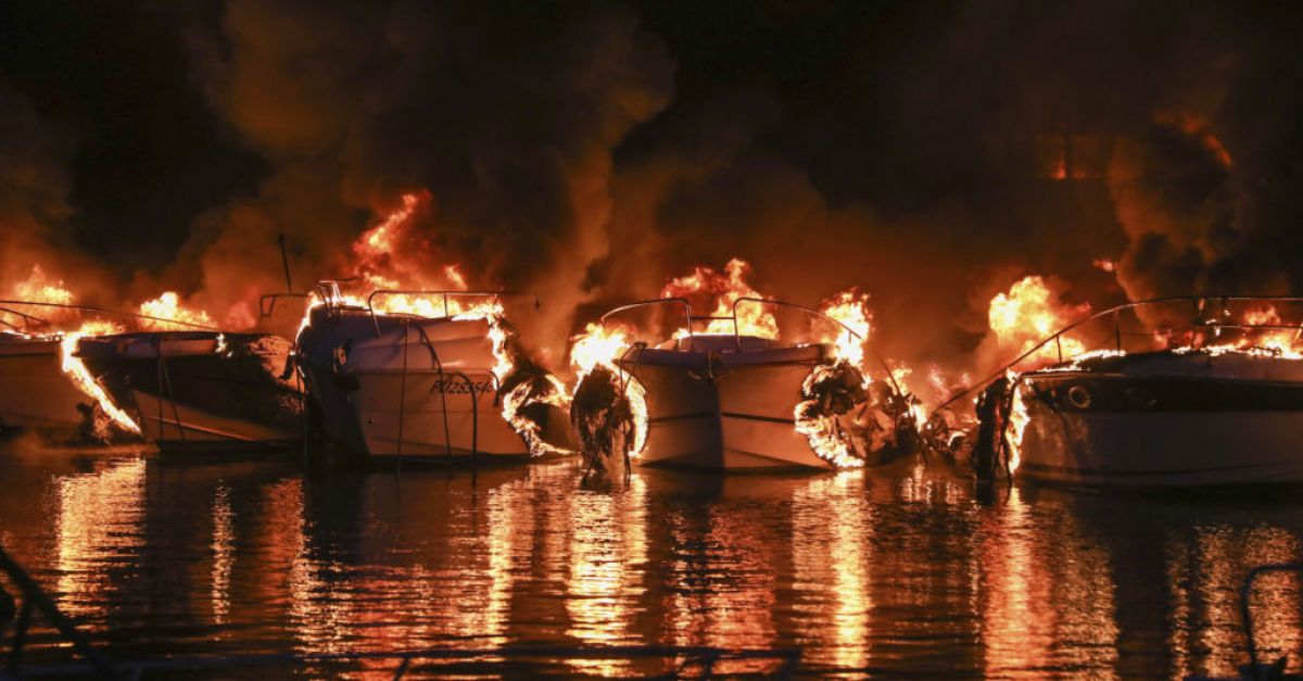 Пожар в яхтено пристанище в северозападна Хърватия рано в сряда