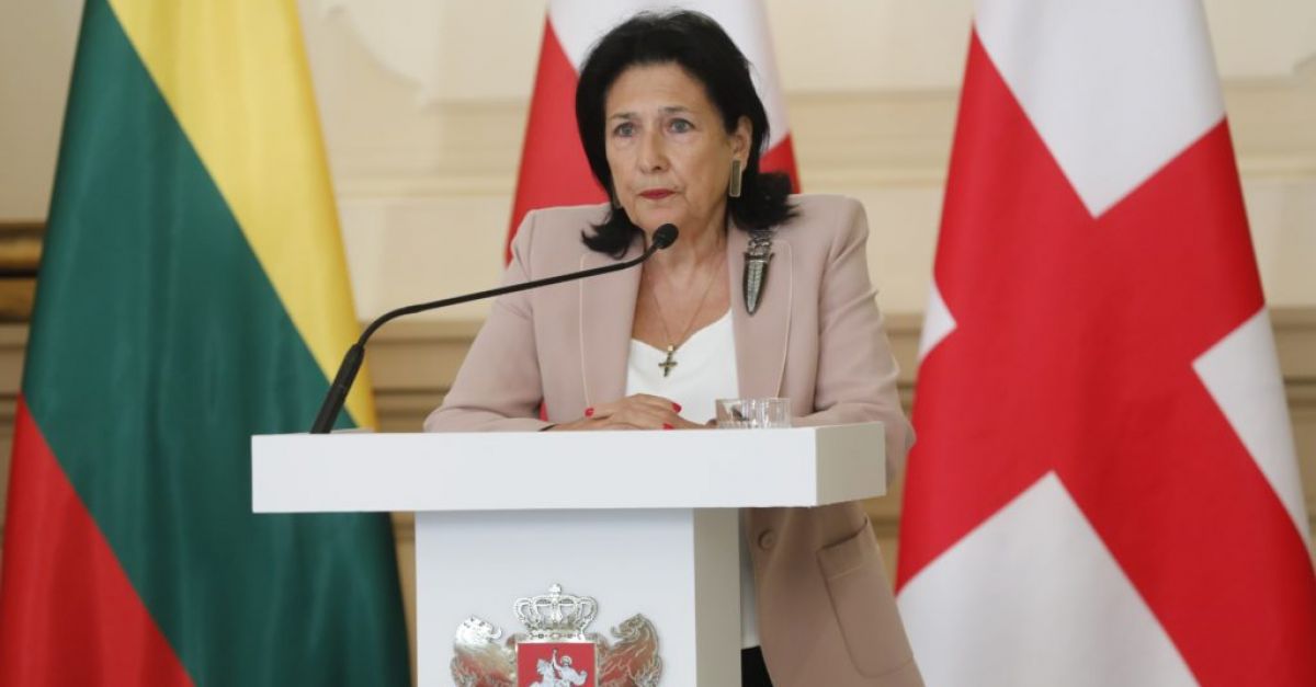 Президентът на Грузия Саломе Зурабишвили каза че законопроектът за чуждо