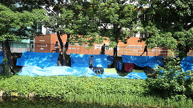 Tent Clearance Underway Along Grand Canal In Dublin