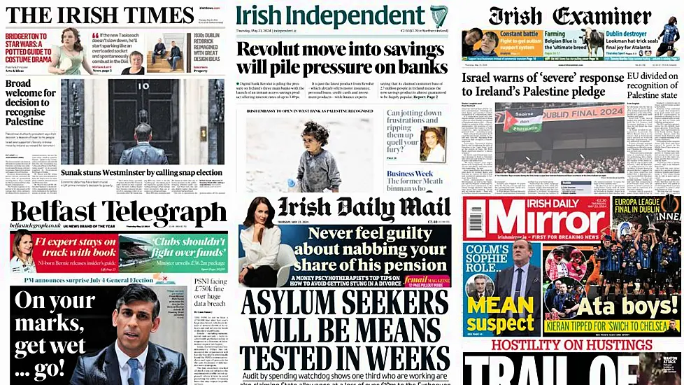 What The Papers Say: Thursday's Front Pages