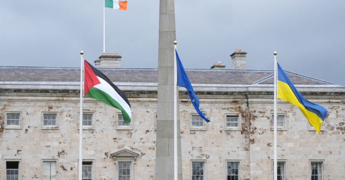 Мъж в съда, обвинен за предполагаем опит за премахване на палестинското знаме от Leinster House