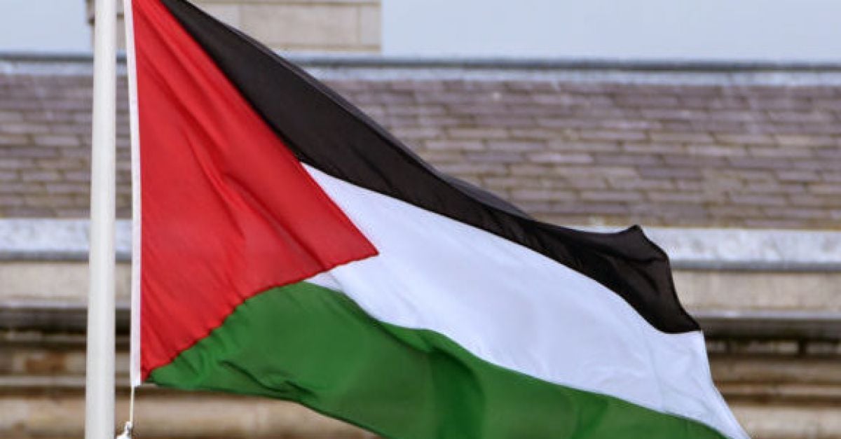 Палестинско знаме което беше издигнато пред Leinster House беше свалено