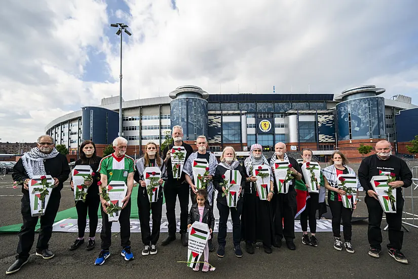 Pro-Palestine Protest Takes Place Before Scotland V Israel Match