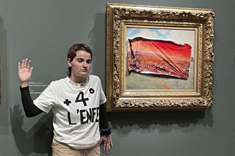 Climate Activist Sticks Protest Poster On Monet’s Poppy Field In Paris Museum