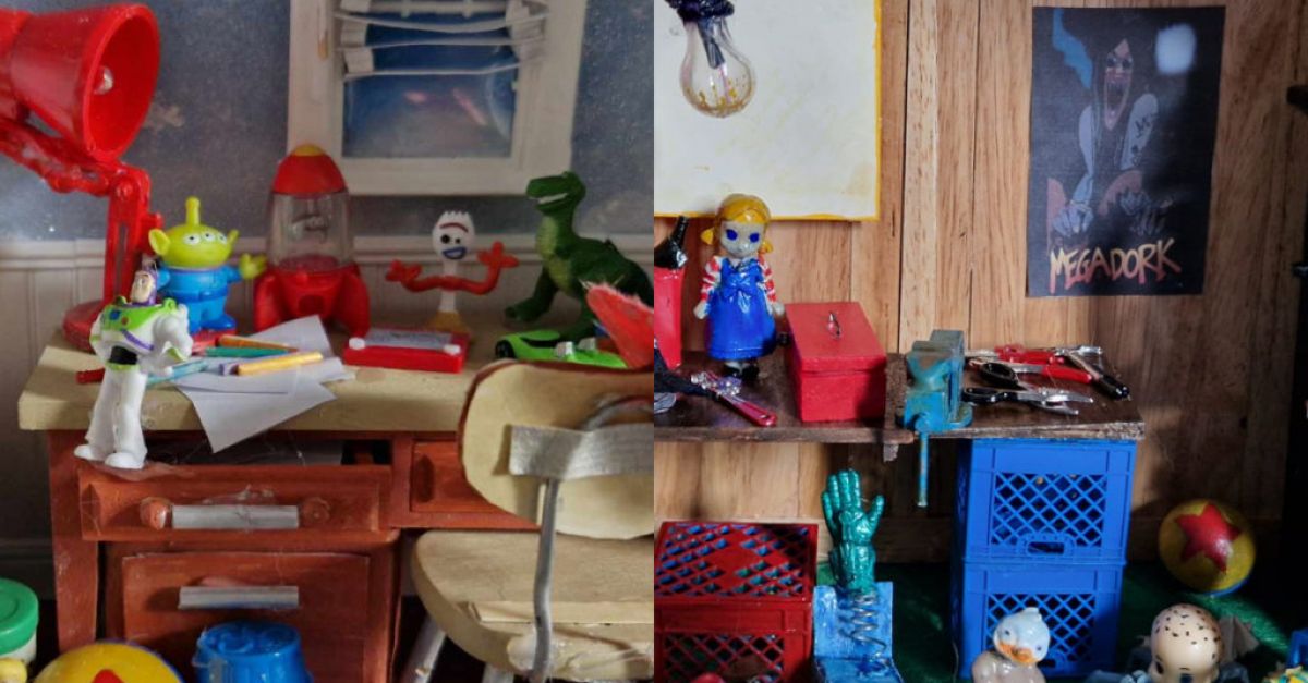 Фен на Дисни пресъздава миниатюрни версии на стаите на Анди и Сид от „Играта на играчките“