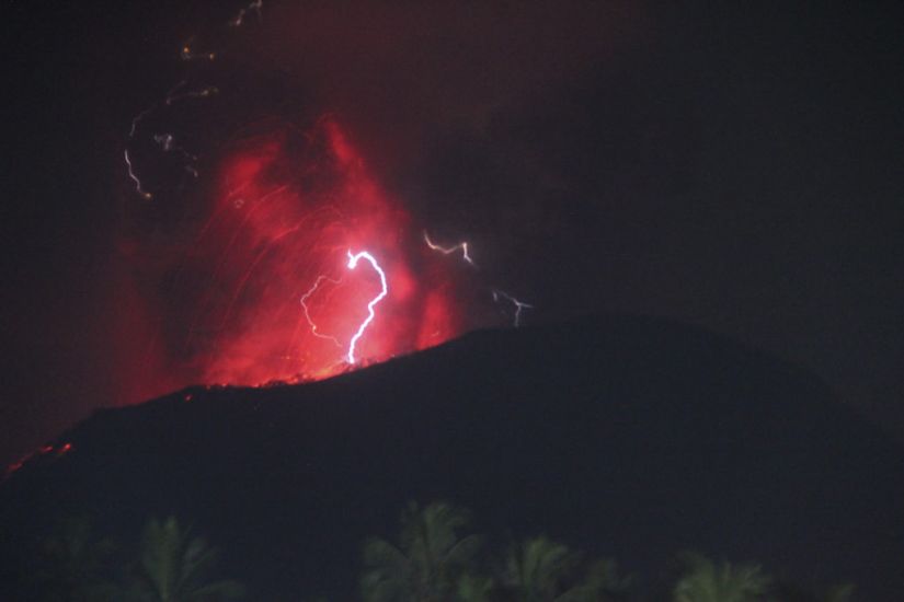 Indonesia’s Mount Ibu Erupts Three Times, Spewing Lava And Clouds Of Grey Ash