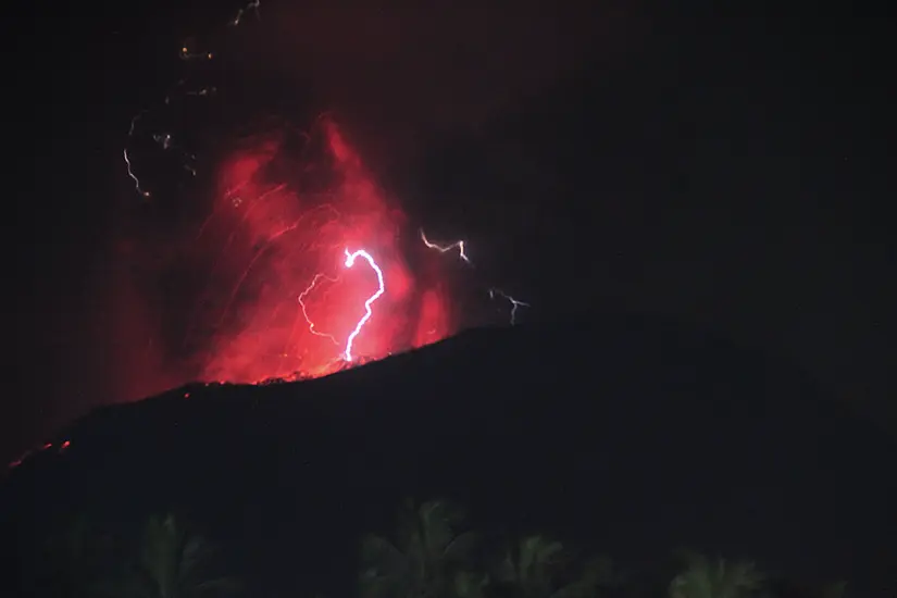 Indonesia’s Mount Ibu Erupts Three Times, Spewing Lava And Clouds Of Grey Ash