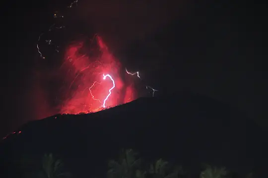Indonesia’s Mount Ibu Erupts Three Times, Spewing Lava And Clouds Of Grey Ash