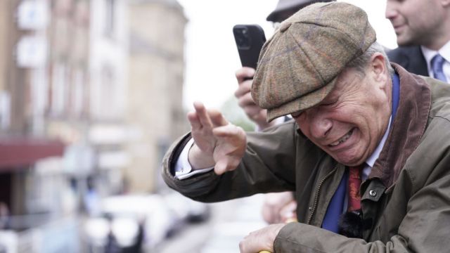 Objects Thrown At Nigel Farage During Campaign Trip To Barnsley