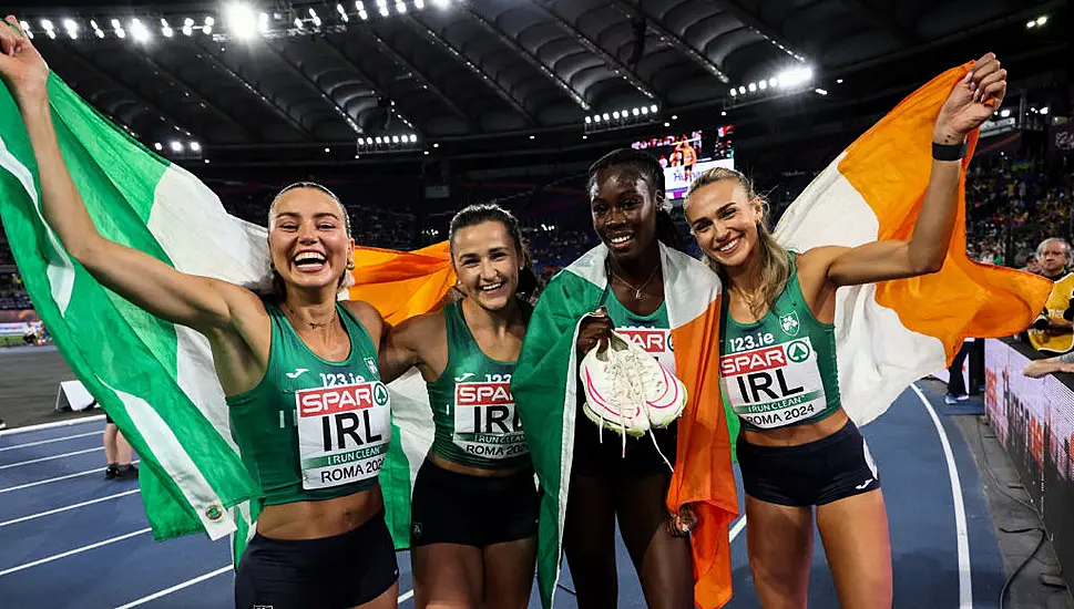 Irish Women's 4 X 400M Team Win Silver Medal At European Championships In Rome