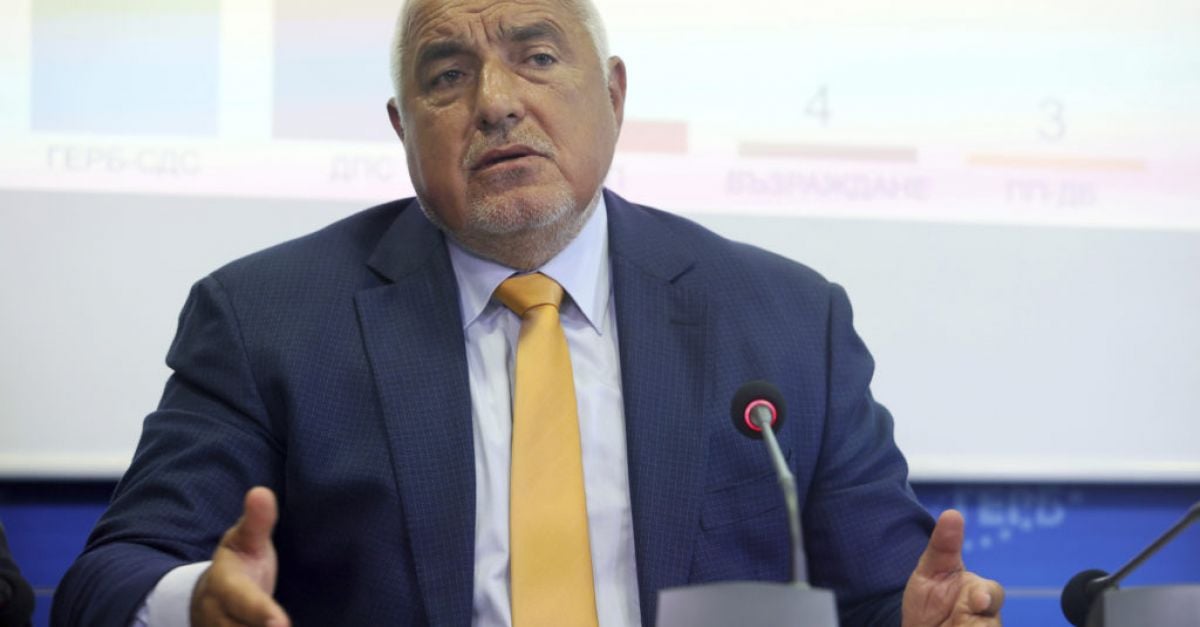 Бившият български премиер Бойко Борисов чиято дясноцентристка партия ГЕРБ спечели