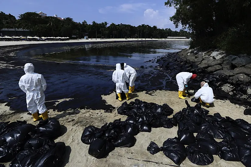 Singapore Says Dredger Lost Control And Hit Tanker Causing Oil Spill