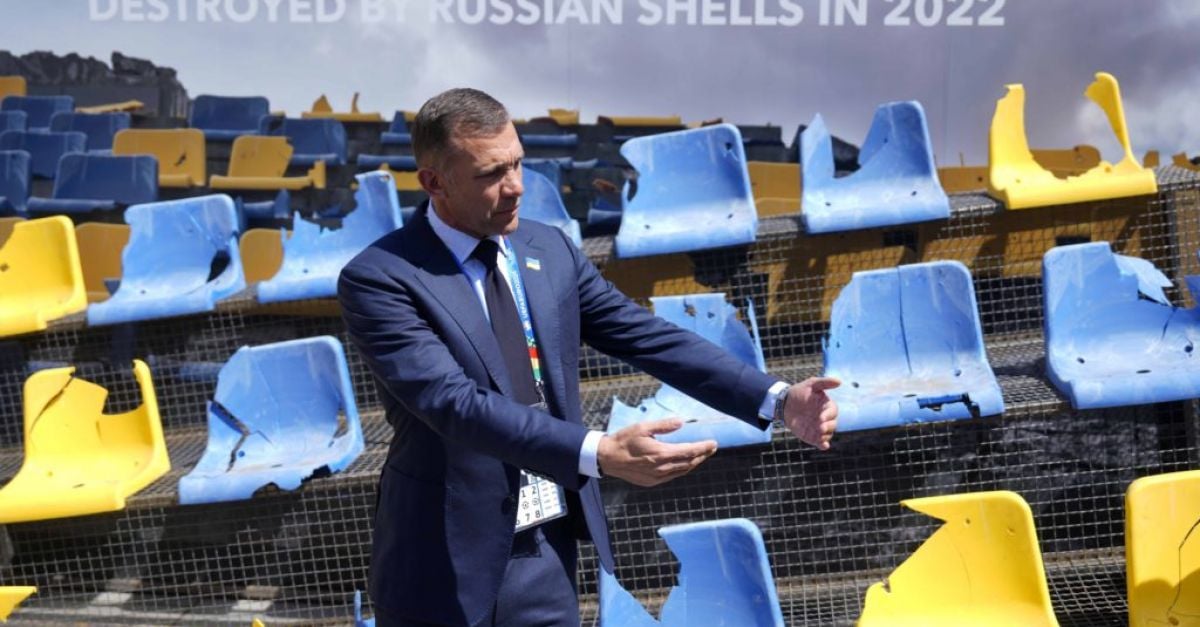Украинската футболна федерация разкри инсталация в Мюнхен на трибуна на