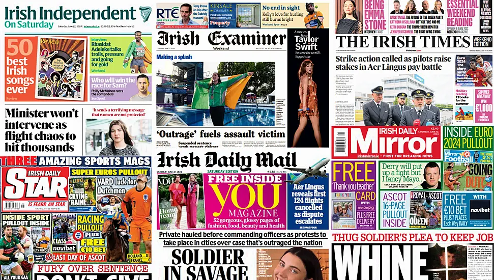 What The Papers Say: Saturday's Front Pages