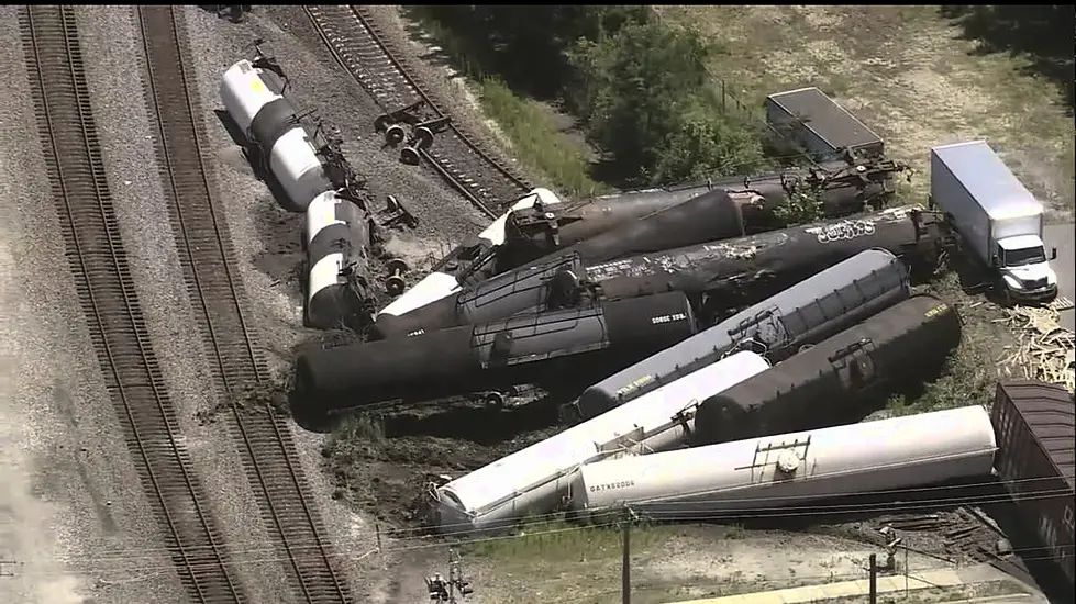 Freight Train Derails In Suburban Chicago