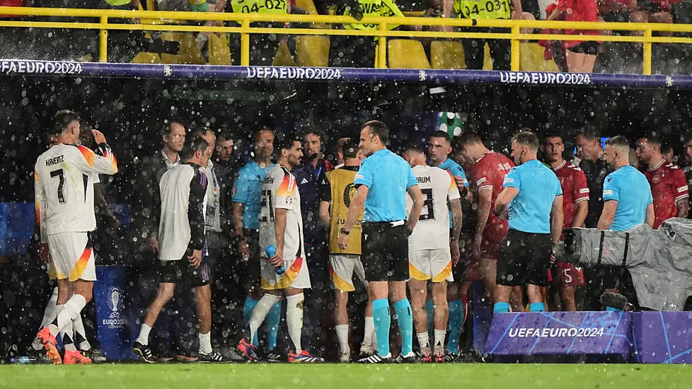 Germany-Denmark Clash Resumes After It Was Suspended Due To Torrential Rain And Thunder Storm