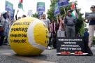 Pro-Palestinian Protesters Demonstrate Against Wimbledon Sponsor