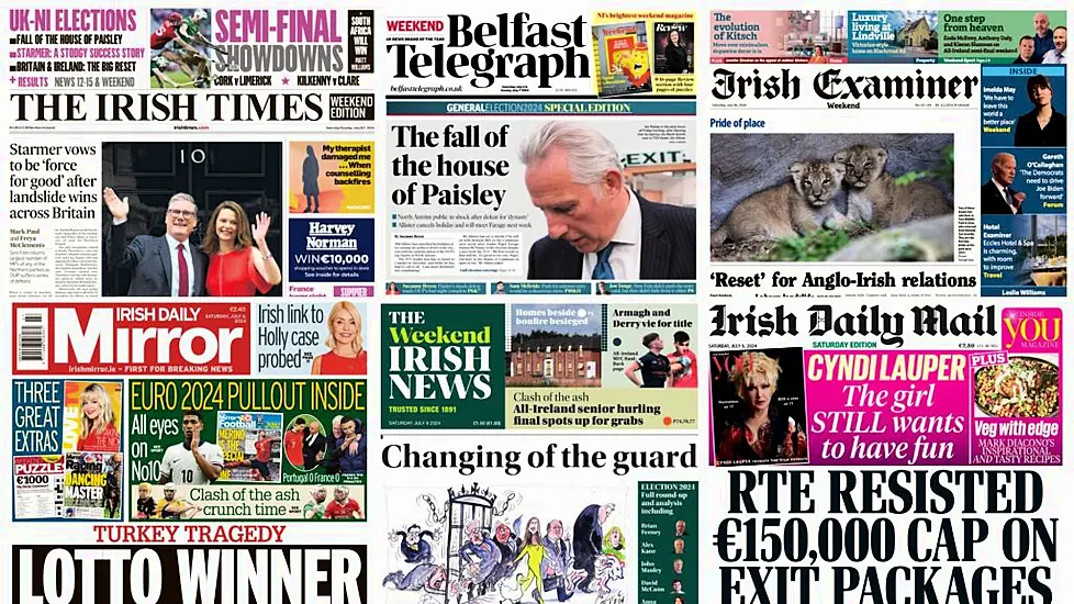 What The Papers Say: Saturday's Front Pages