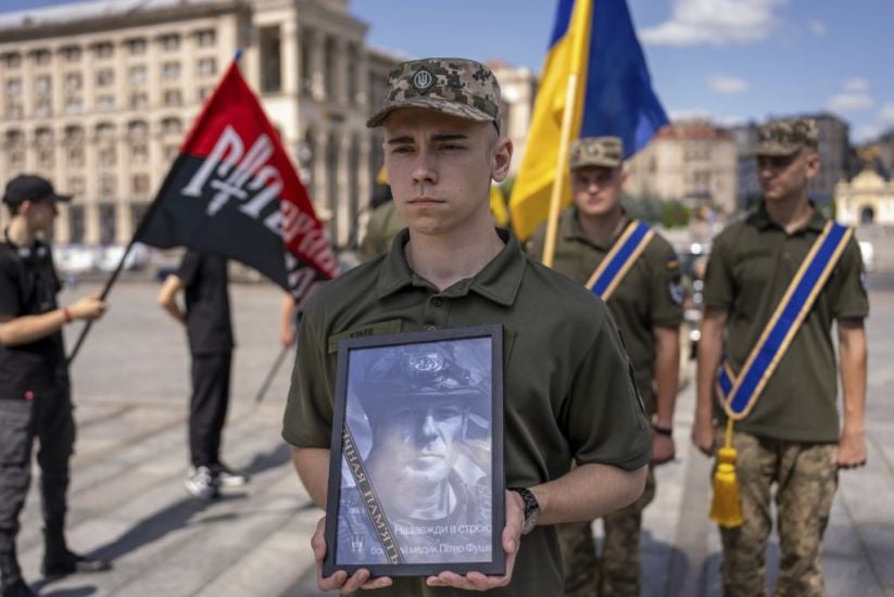 Ukrainian Troops Pay Last Respects To Briton Killed In Clash With Russian Forces