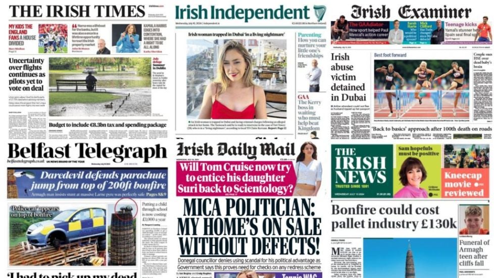 What The Papers Say: Wednesday's Front Pages