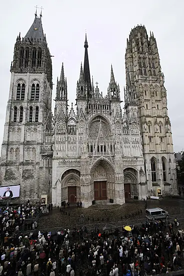 Fire In Spire Of Medieval Cathedral In French City Of Rouen Under Control