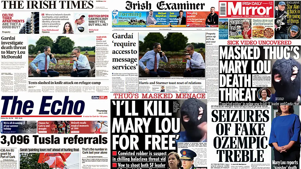 What The Papers Say: Thursday's Front Pages