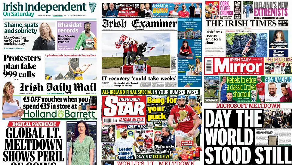 What The Papers Say: Saturday's Front Pages