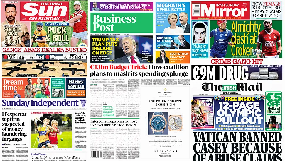 What The Papers Say: Sunday's Front Pages