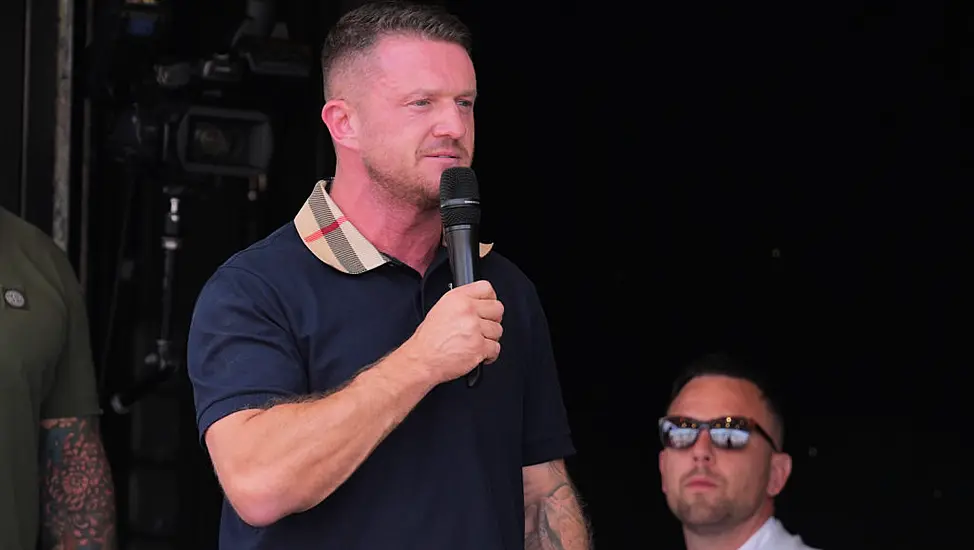 Crowds Gather In Central London For Tommy Robinson Protest And Counter-March