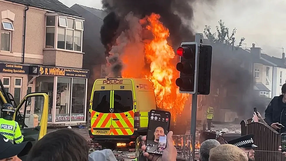 Police Injured As Bricks Thrown In Protest Following Stab Deaths Of Three Girls