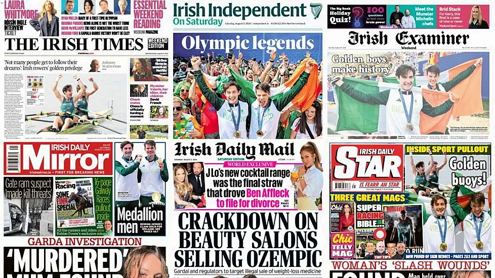 What The Papers Say: Saturday's Front Pages