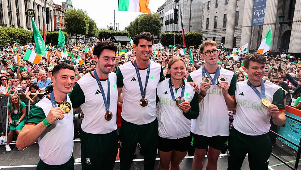 Thousands Gather On O'connell Street To Welcome Irish Olympians Home