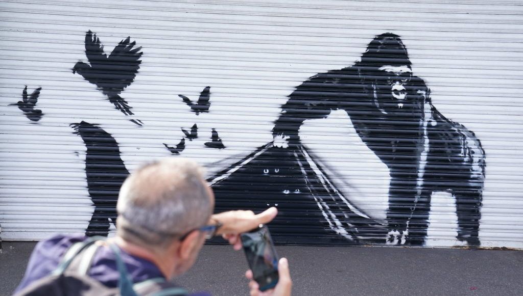 Banksy unveils ninth artwork at London Zoo