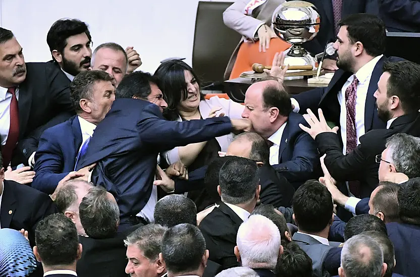 Mps In Turkey Draw Blood In Brawl During Debate On Jailed Colleague