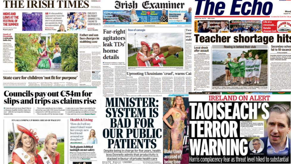 What The Papers Say:  Monday's Front Pages