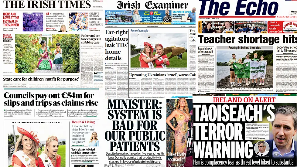 What The Papers Say:  Monday's Front Pages