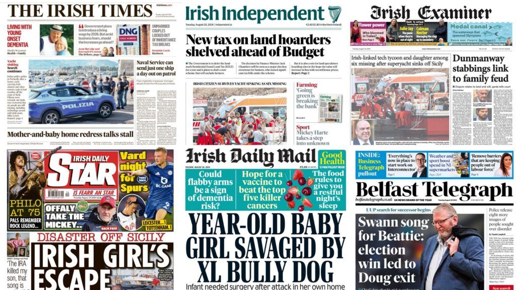 What the papers say: Tuesday's front pages