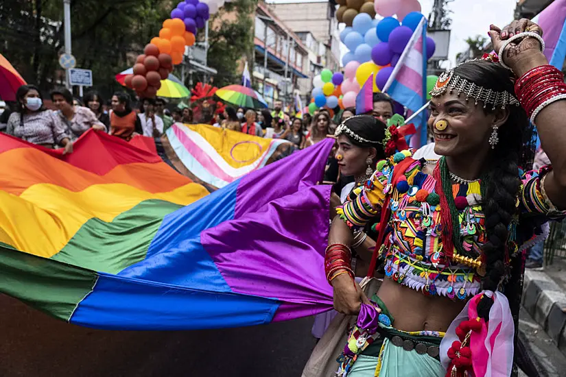 Same-Sex Couples And Lgbtq+ Activists Rally In Nepal’s Capital For Pride Parade