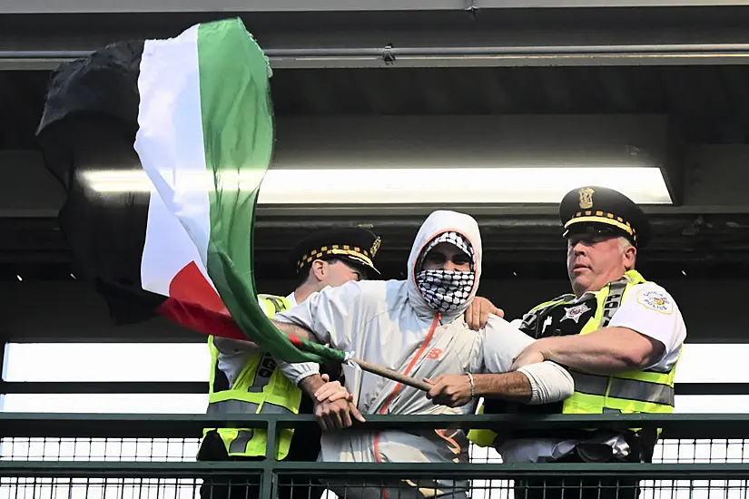 Pro-Palestinian And Pro-Israel Protesters Demonstrate Near Convention