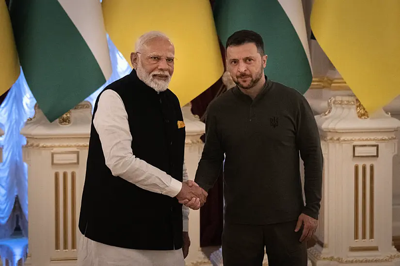 Indian Prime Minister Modi Meets Ukrainian President Zelensky In Kyiv