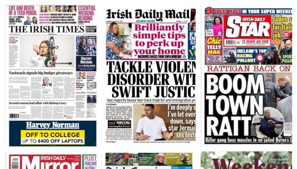 What The Papers Say: Saturday's Front Pages