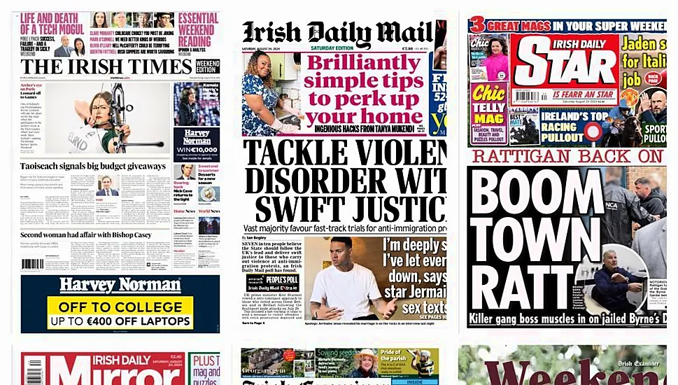 What The Papers Say: Saturday's Front Pages