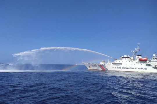 Chinese Ship Fires Water Cannons At Philippine Vessel In Disputed Sea Area