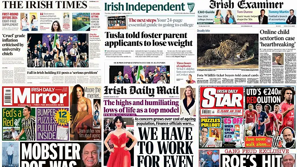 What The Papers Say: Thursday's Front Pages