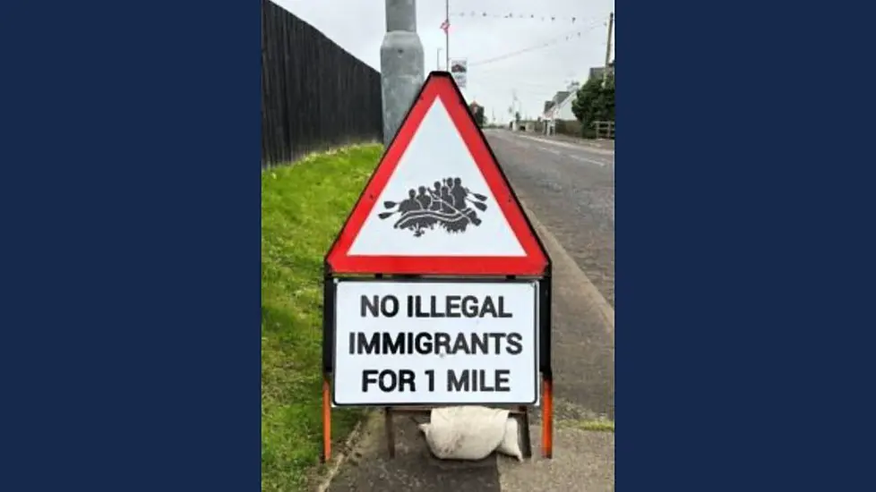 Police Remove Anti-Immigration Sign From Co Tyrone Village