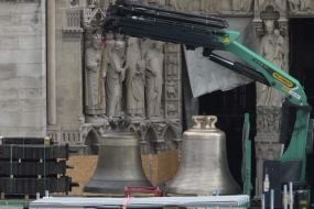 Bells Returning To Notre Dame Cathedral In Paris Following Devastating Fire