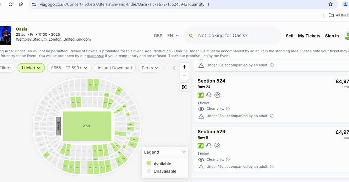 билети за оазис които бяха пуснати за фенове които са
