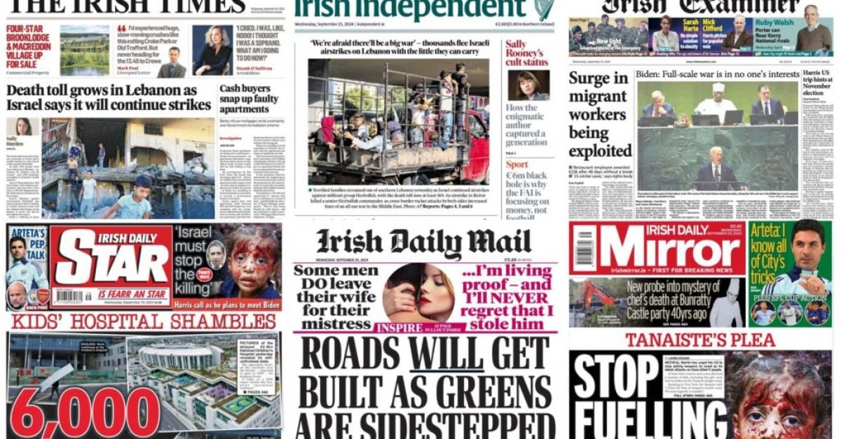 What the papers say: Wednesday's front pages | BreakingNews.ie