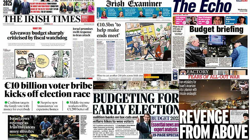 What The Papers Say: Wednesday's Front Pages