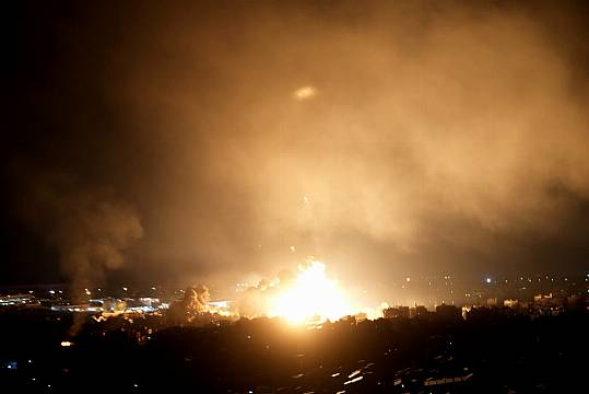 Israeli Air Strikes Rock Suburbs Of Beirut And Cut Off Key Crossing Into Syria